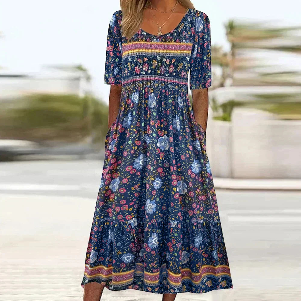 Grynet™ | Plus-size Blomstret Maxi Kjole