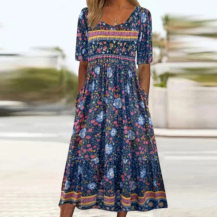 Grynet™ | Plus-size Blomstret Maxi Kjole