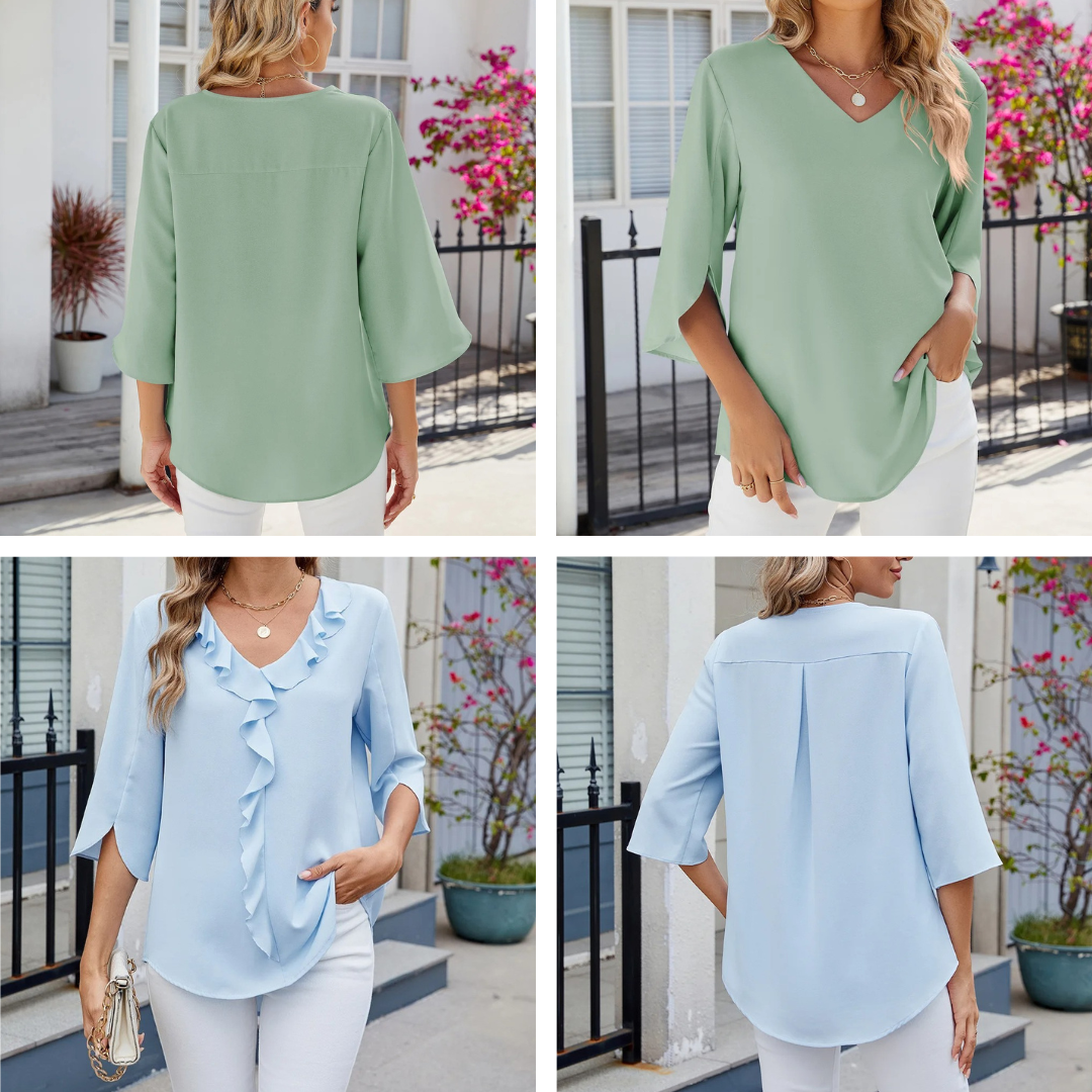 Maren-Sofie™ | Elegant Flæsebluse