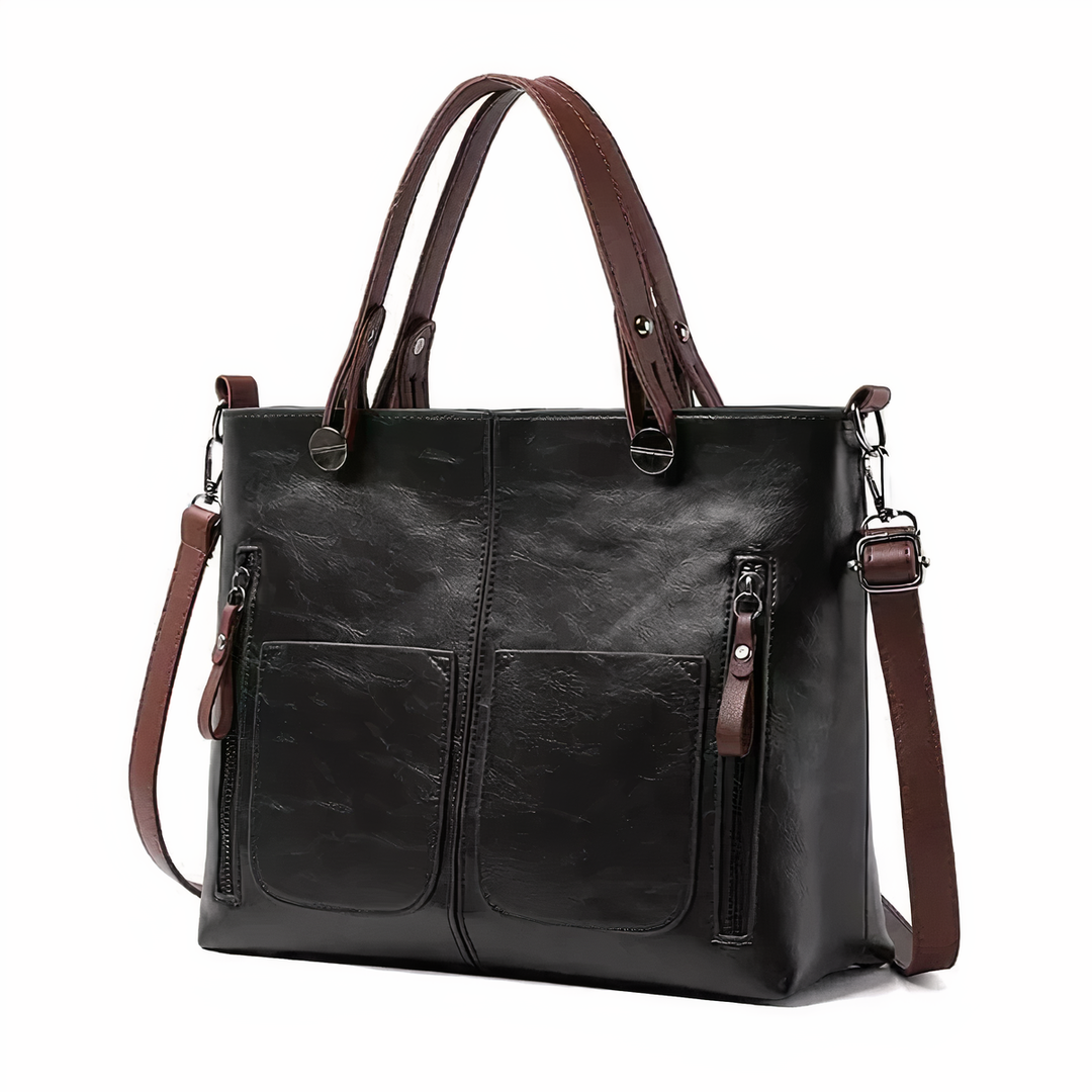 Elline™ | Vintage-inspireret læder skuldertaske