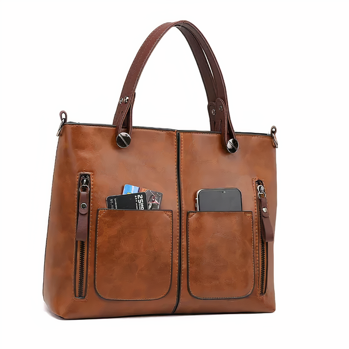 Elline™ | Vintage-inspireret læder skuldertaske