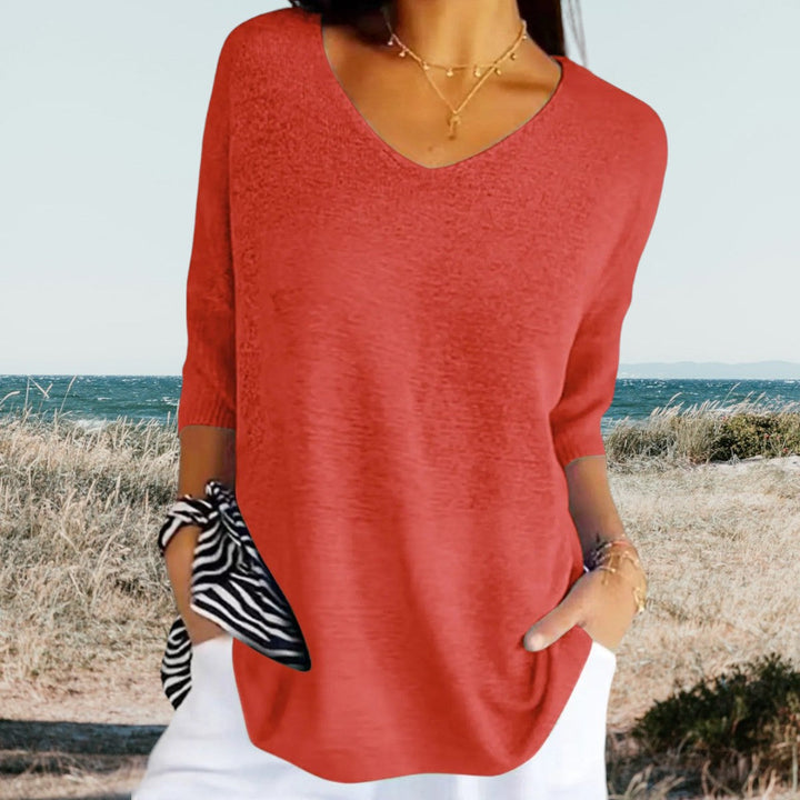 Aina-Sofie™ | Stilfuld V-Hals Casual Top