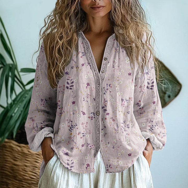 Alfrida™ | Afslappet Bluse med Naturprint