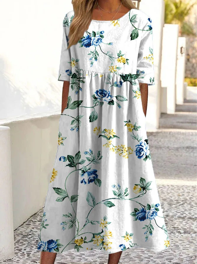 Majken™ | Blød Blomsterkjole