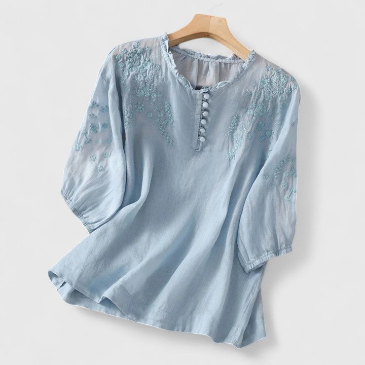 Milley™ | Elegant Broderet Sommerbluse