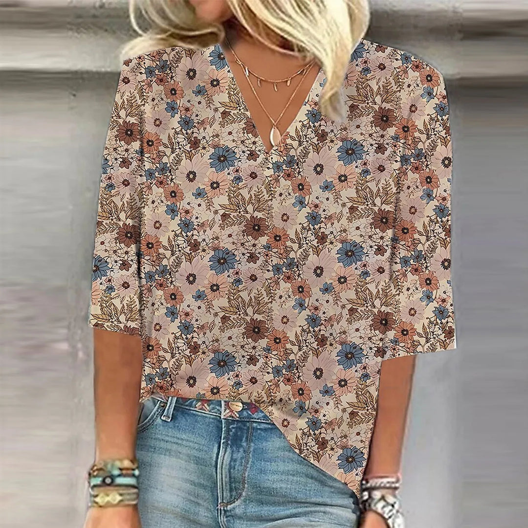 Betina™ | Vibrant Print Boho Bluse