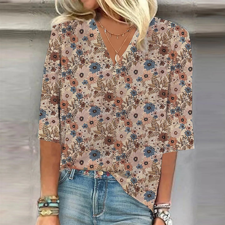 Betina™ | Vibrant Print Boho Bluse