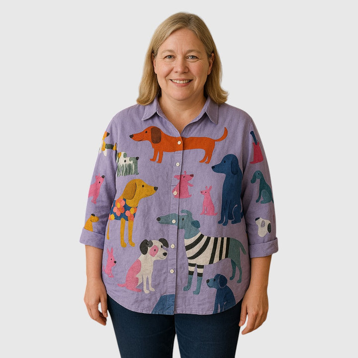 Dagny™  | Bluse Med Kunstneriske Print