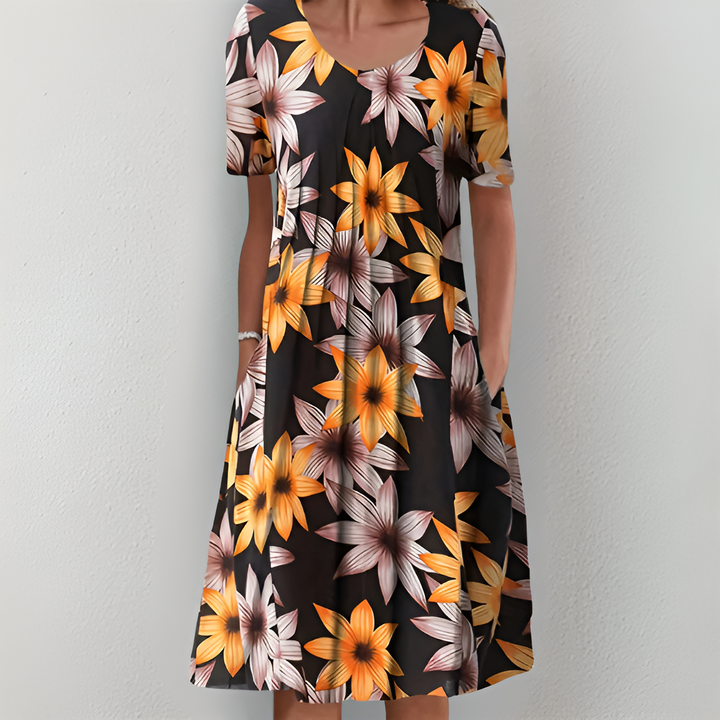 Zarah™ | Blomstret Midikjole