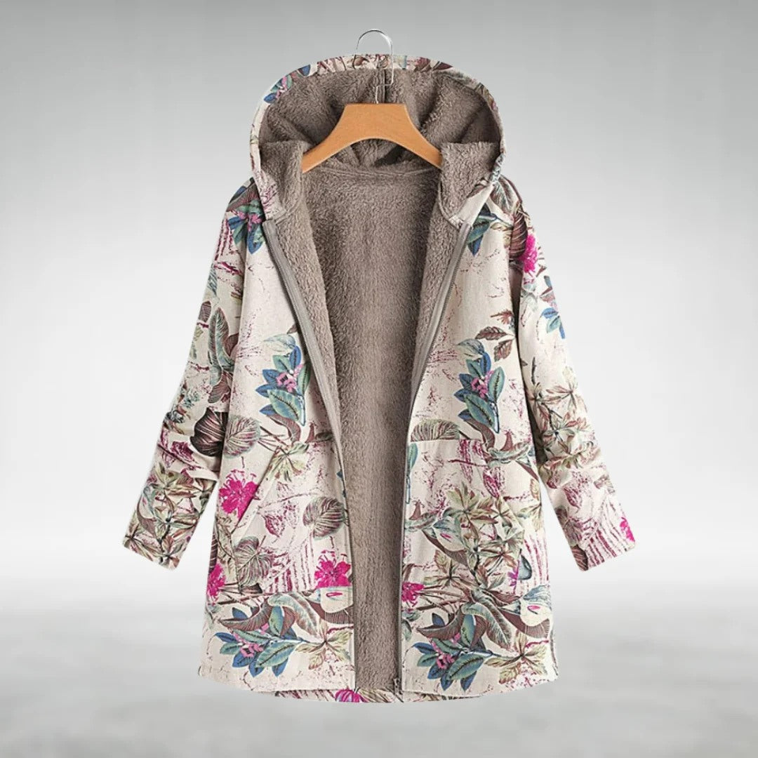 Gitte™ | Stilfuld Blomstret Fleecejakke