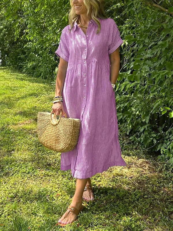 Alfhild™ | Let Sommerkjole Med Knapper