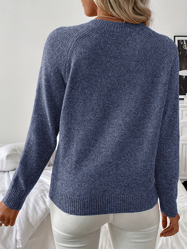 Mille-Elin™ | Elegant Strikket Trøje med Perledetaljer