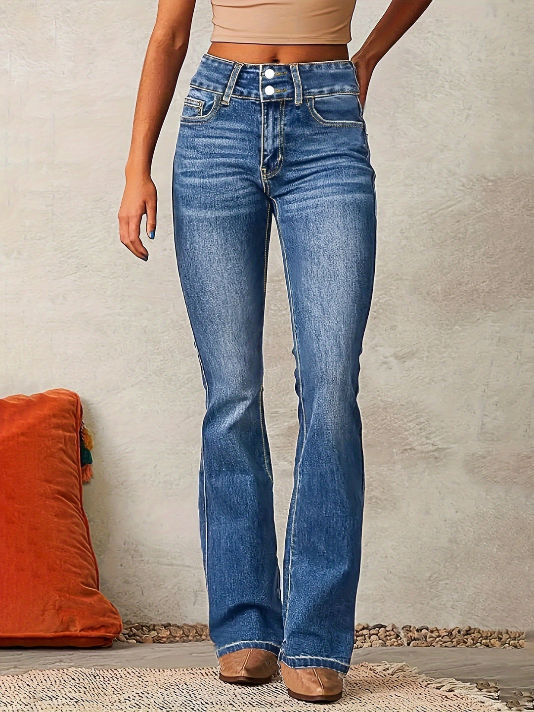 Gudrun™ | Højtaljede Dame Flared Jeans til Foråret