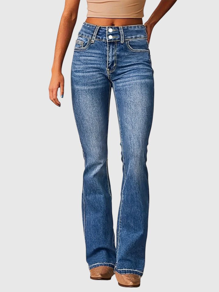 Gudrun™ | Højtaljede Dame Flared Jeans til Foråret