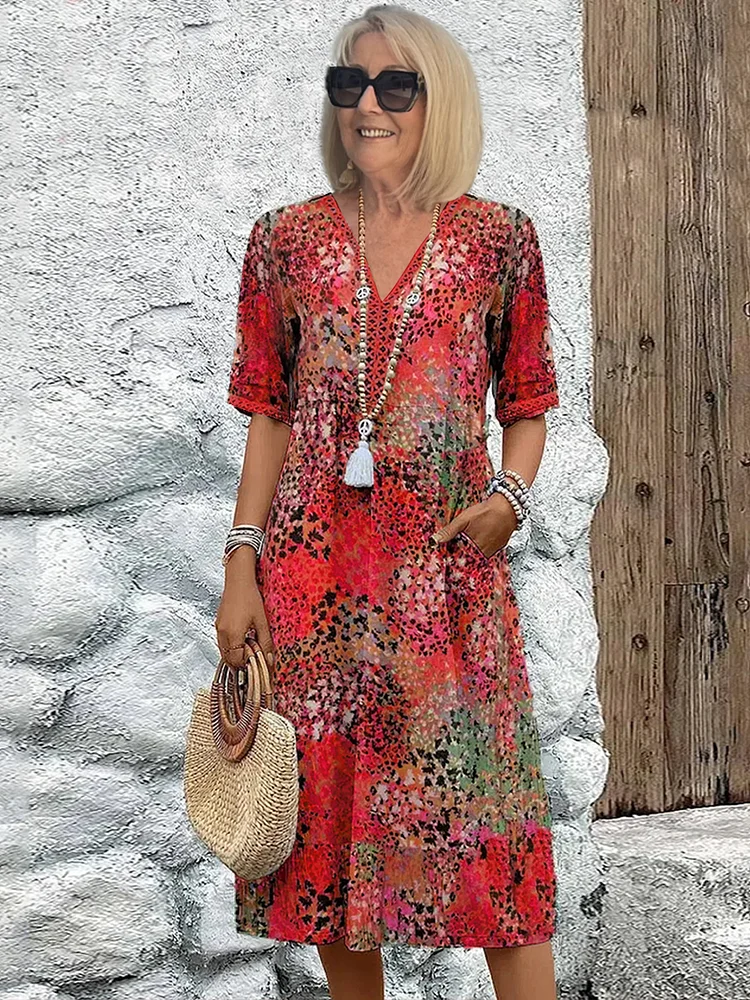 Alette™ | Livlig Blomstret Kjole