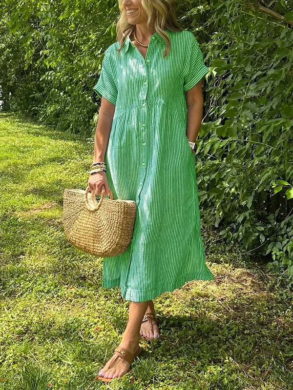 Alfhild™ | Let Sommerkjole Med Knapper