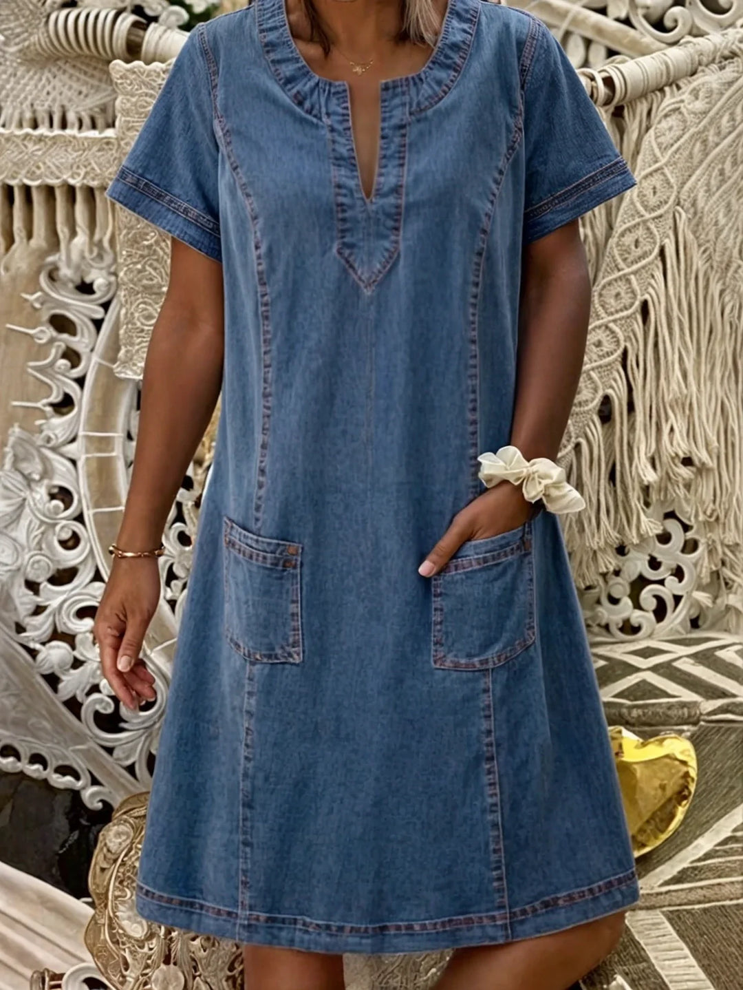 Ivana™ | Blød Denim Kjole