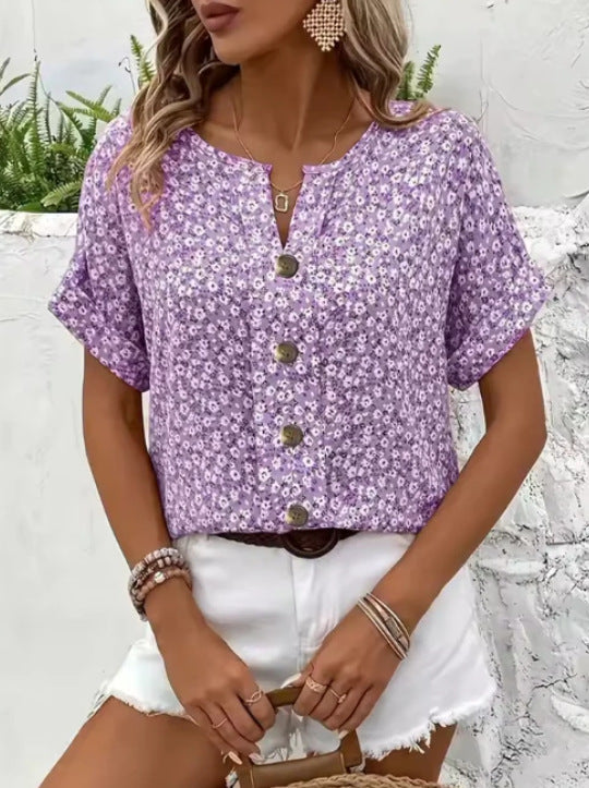 Thyra™ | Elegant Blomstret Bluse