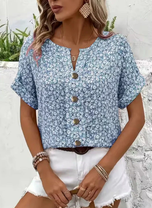 Thyra™ | Elegant Blomstret Bluse