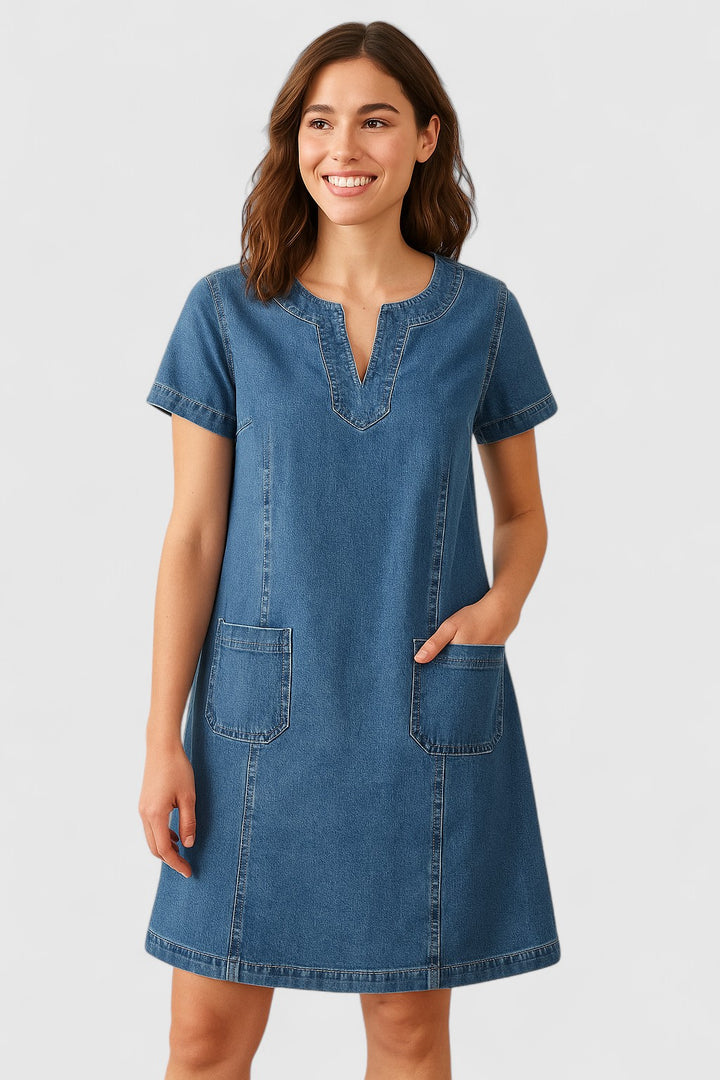 Ivana™ | Blød Denim Kjole