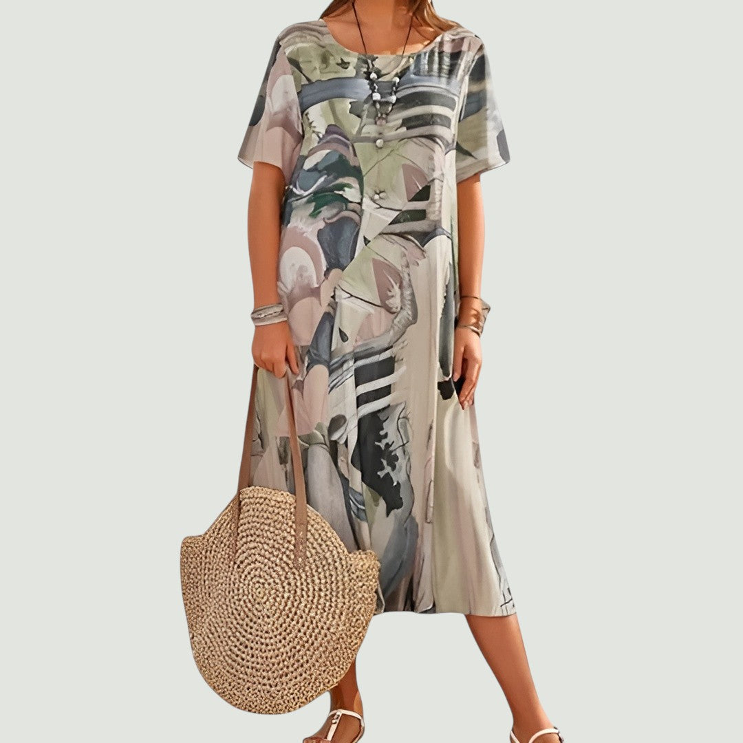 Jannie™ | Let og elegant sommerkjole i midi-længde